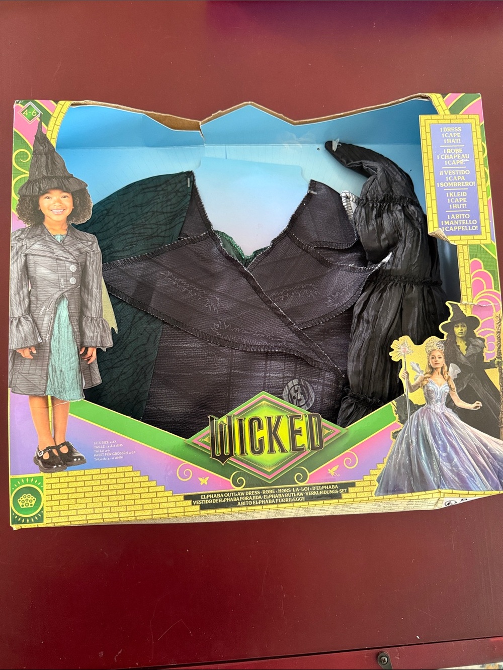 Wicked Elphaba Kids Black Witch Costume Dress & Cape Wicked Witch